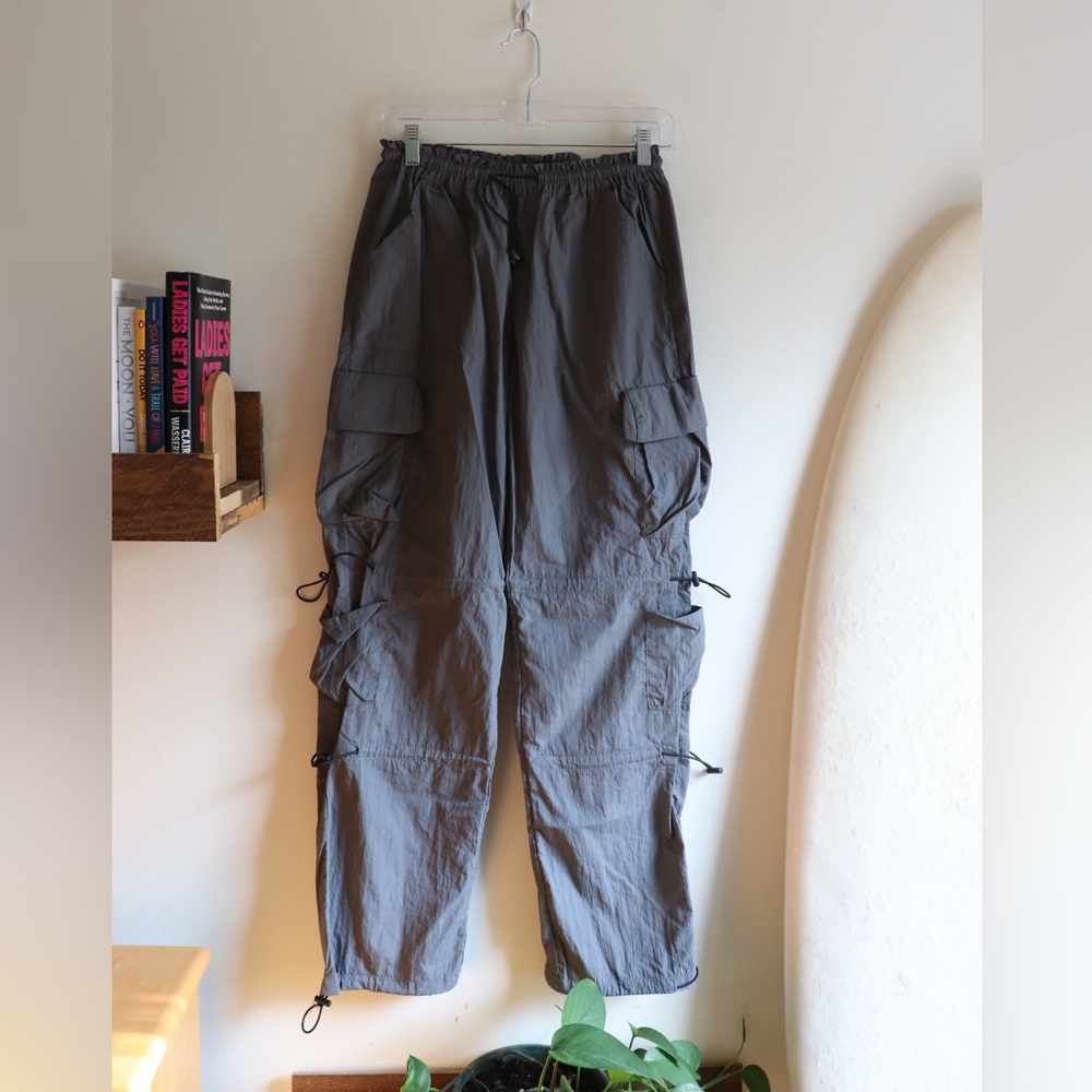 Garage gray parachute pants